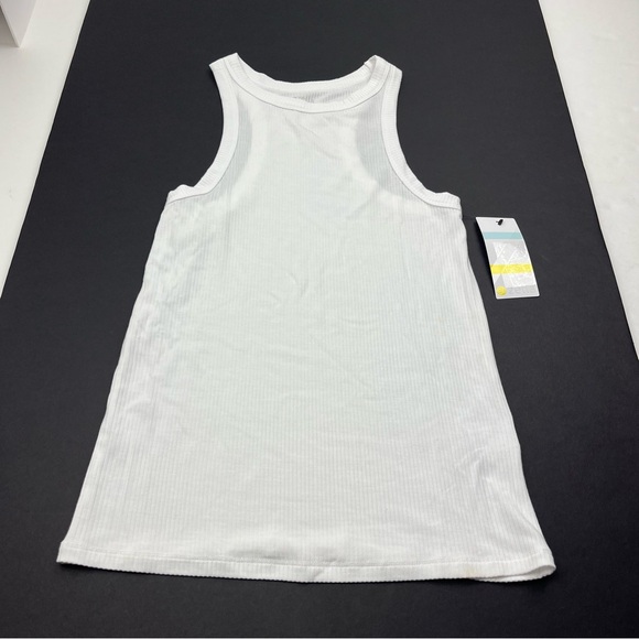 Zella Tops - Zella White Ribbed Tank Top Womens Size XS Extra Small Athletic Layer NEW *FLAW
